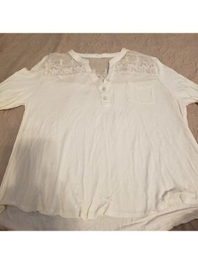 MINE Too Lace Insert Yoke Top
